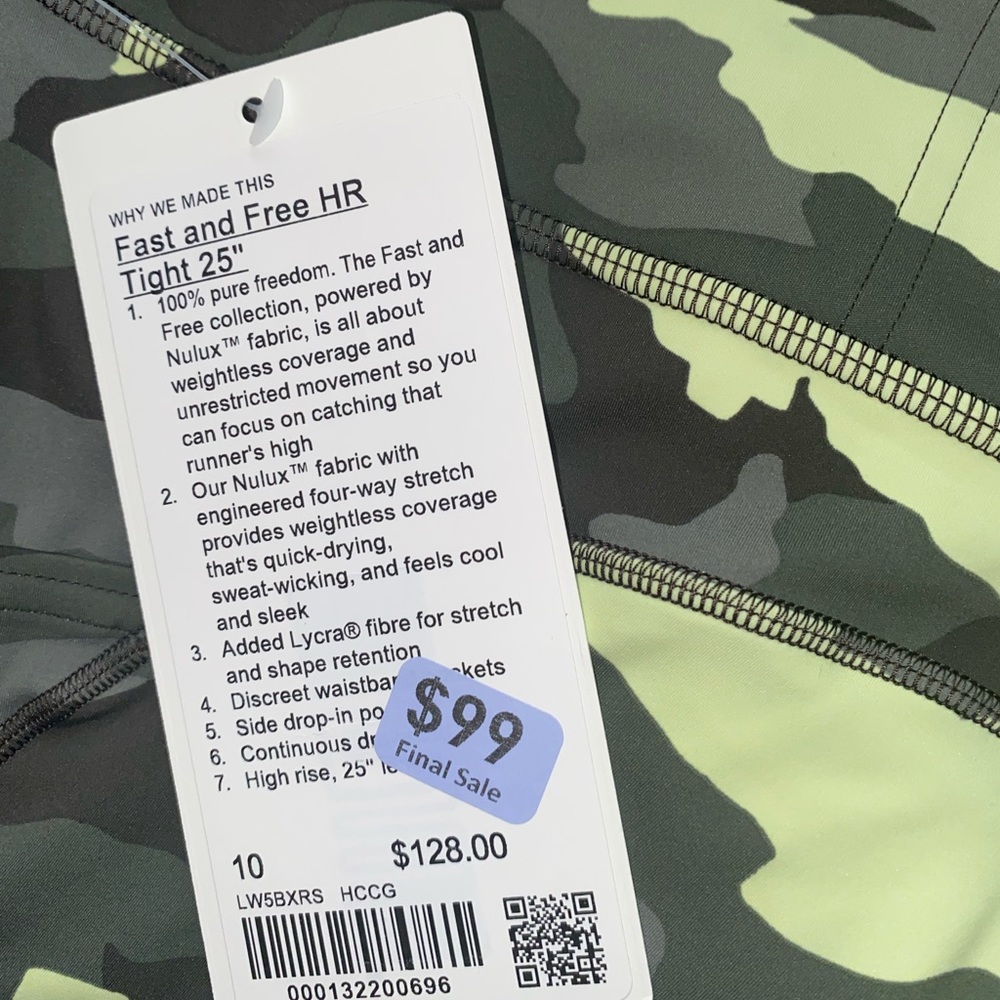 Lulu lemon fast and free HR tight 25”